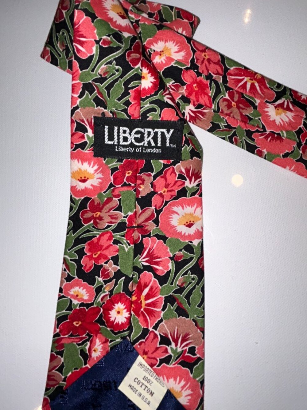 Liberty of London lot of 4 ties, floral cotton, silk woodland - Picture 6 of 10